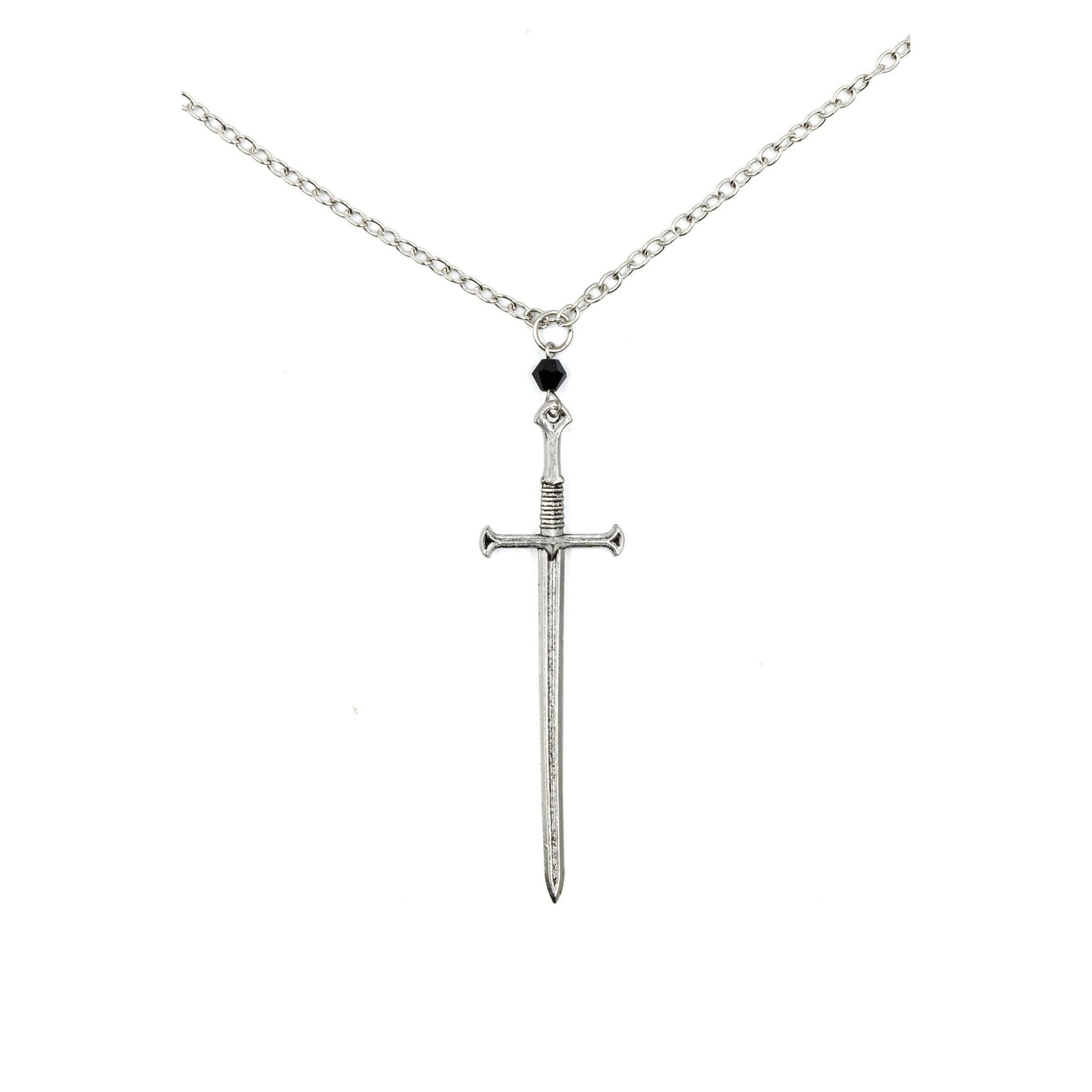 Sword Maiden Necklace in Silver | 3.5" Stabby Sword Pendant