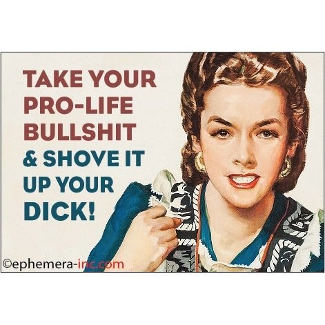Take Your Pro-Life Bullshit & Shove It Up Your Dick Magnet | 2" x 3"