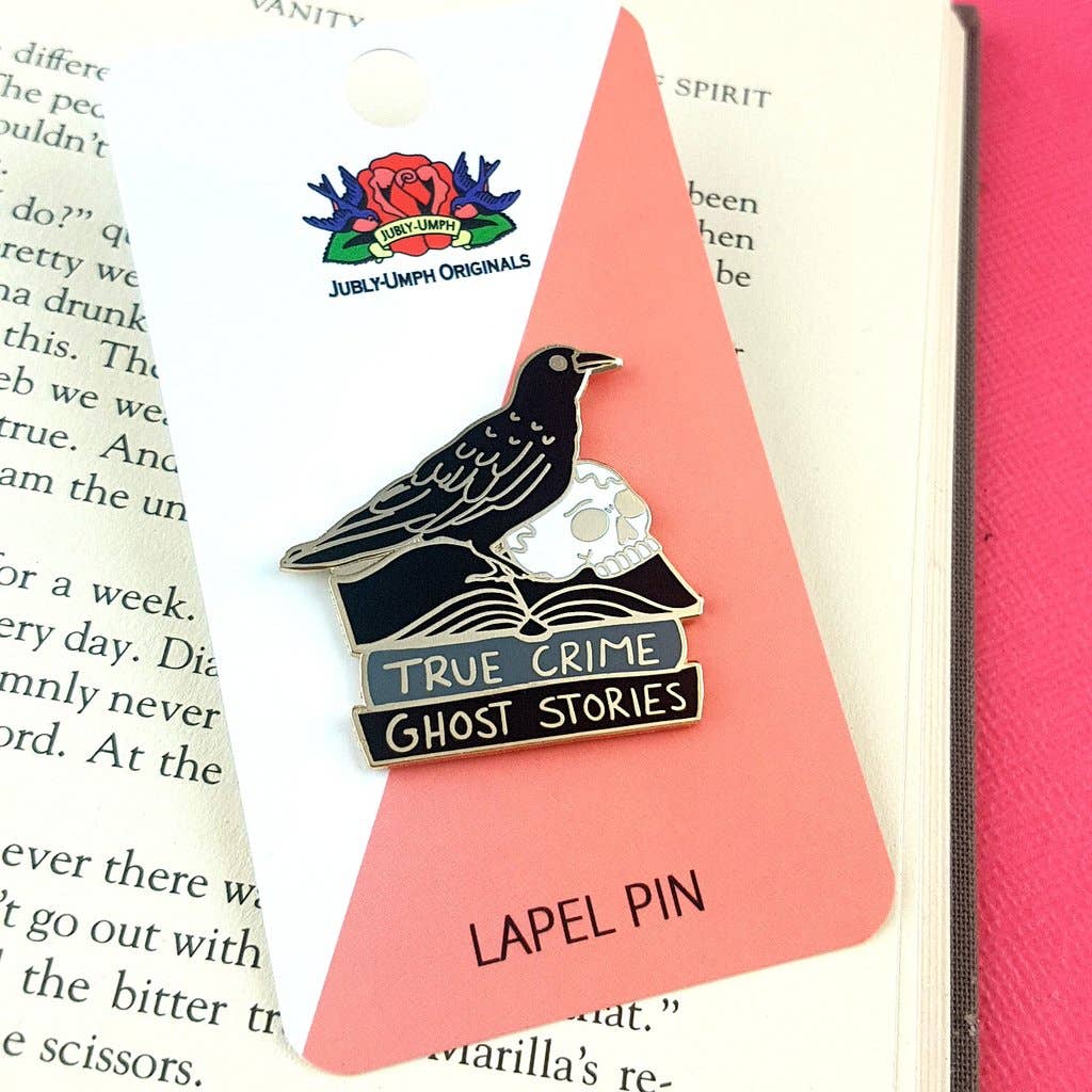 The Black Raven Reader Enamel Lapel Pin | Artist-Designed in Australia