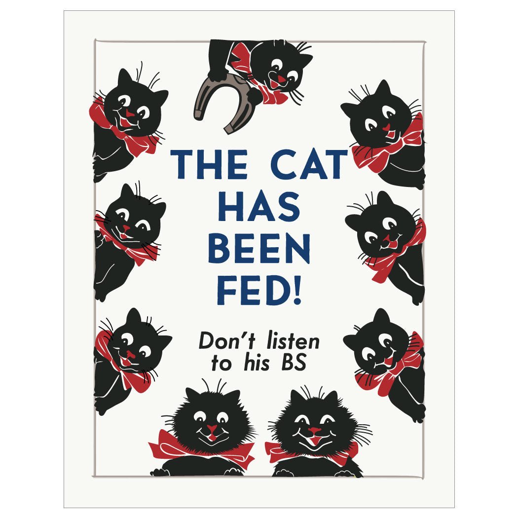 The Cat Has Been Fed 2.5" x 3.5" Vintage Art Magnet