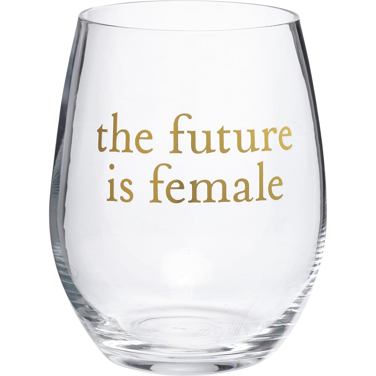 The Future Is Female Stemless Wine Glass with Gorgeous Cylinder Gift Box