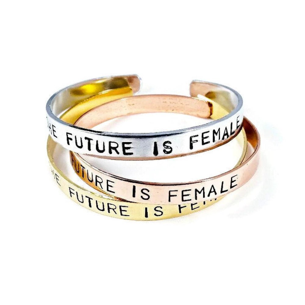 The Future is Female Adjustable Copper Cuff Bangle