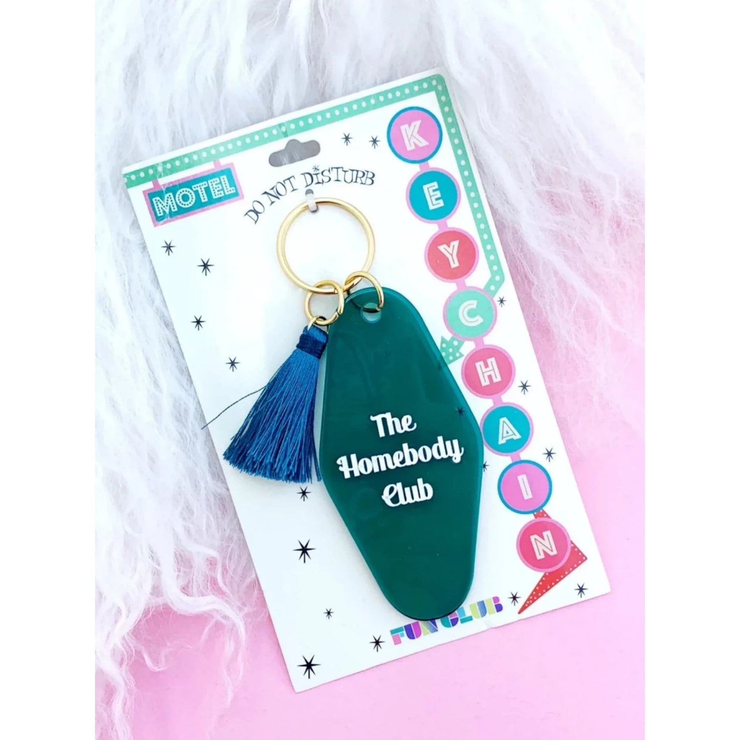 The Homebody Club Translucent Teal Keychain