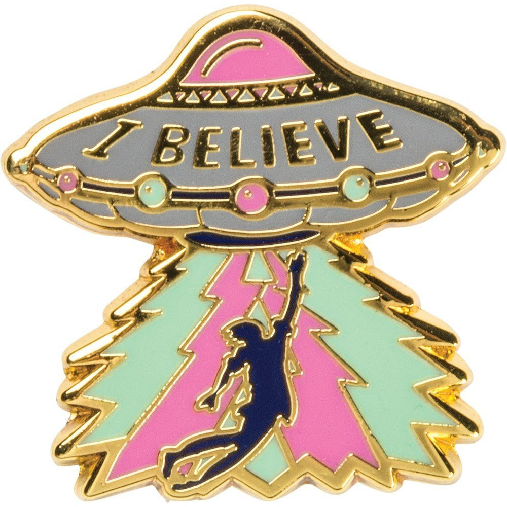 The Truth Is Out There UFO Enamel Pin on Gift Card