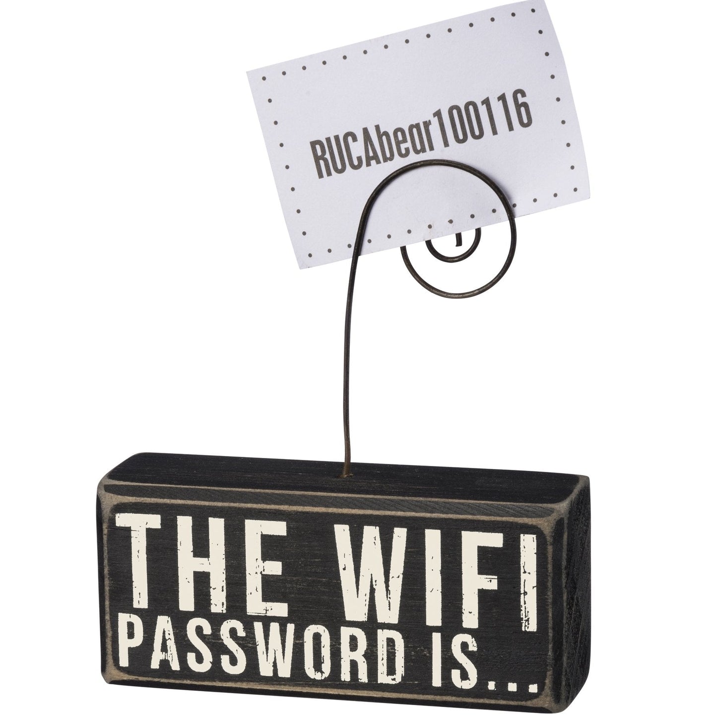 The Wifi Password Is Photo Block | Wood | Black with White Lettering