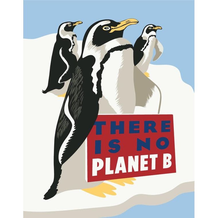 There Is No Planet B Penguins 2.5" x 3.5" Vintage Art Magnet