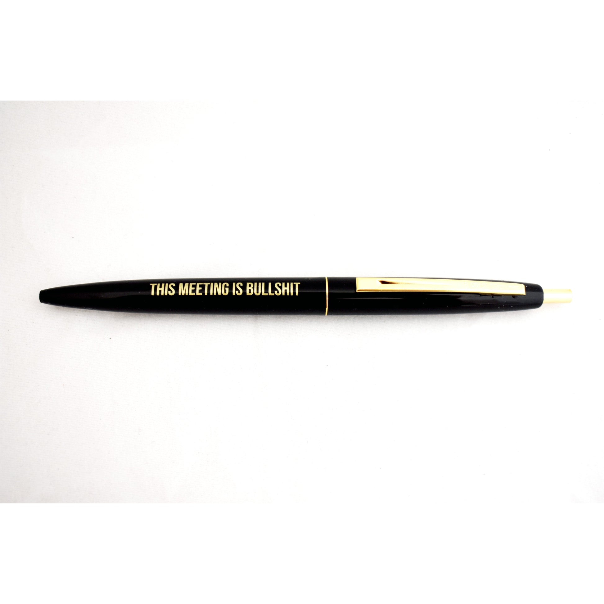 This Meeting is Bullshit Pen in Black and Gold