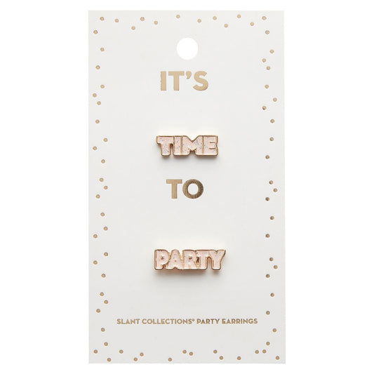 Time to Party Earrings | Light Pink and Gold with Glitter Finish
