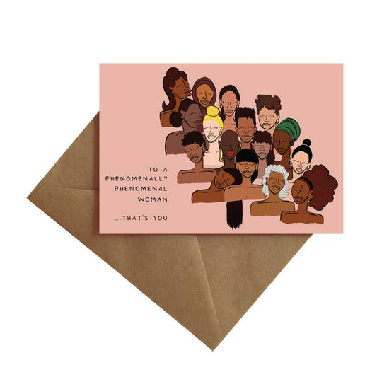 To A Phenomenal Woman Greeting Card in Pink