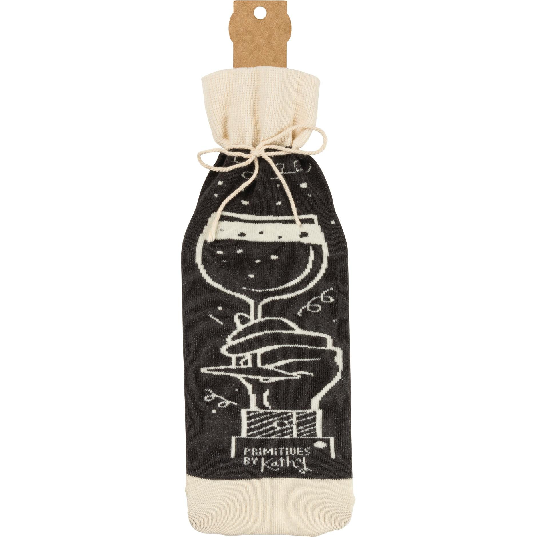 Toast The Host With The Most Knit Bottle Sock | Reusable Gift Bag for Gifting Wine