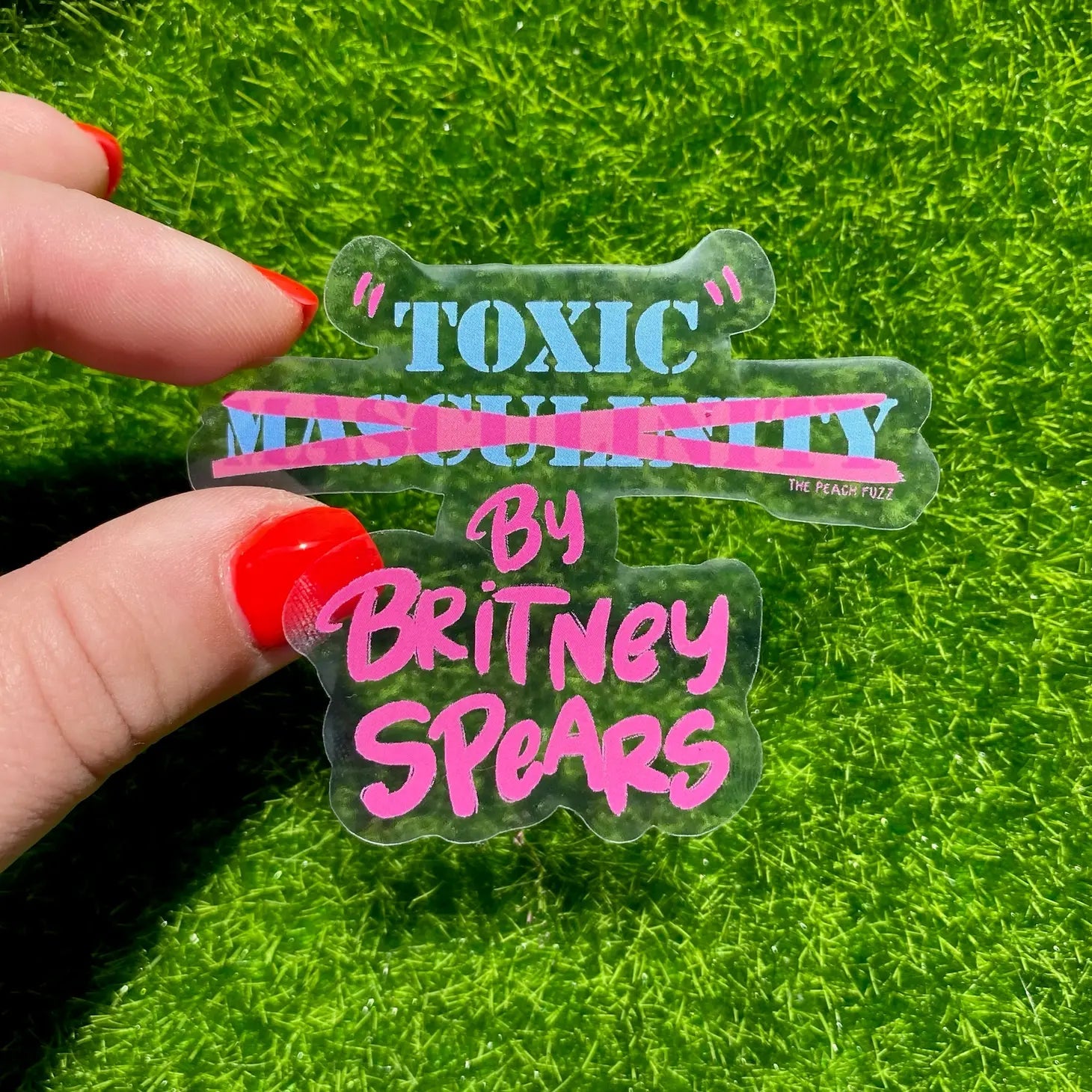 Toxic Masculinity vs Toxic By Britney Transparent Sticker | 2" x 3"