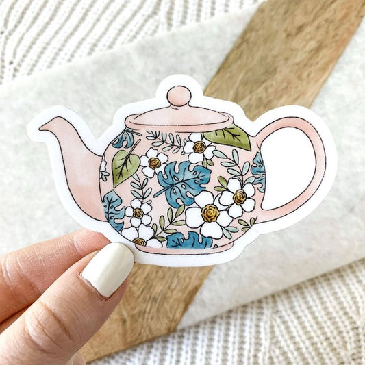 Tropical Pink Teapot Sticker | 3.5" x 3"