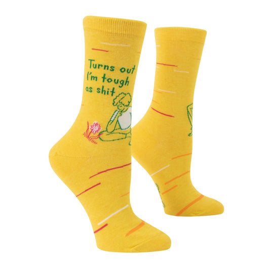 Turns Out I'm Tough As Shit Women's Crew Novelty Socks with Cool Design