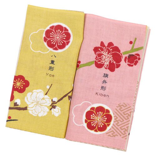 Ume Flower Tenugui | Traditional Japanese Hand Towel | 13.4" x 35.4" Long Thin Stencil-Dyed Art Towel