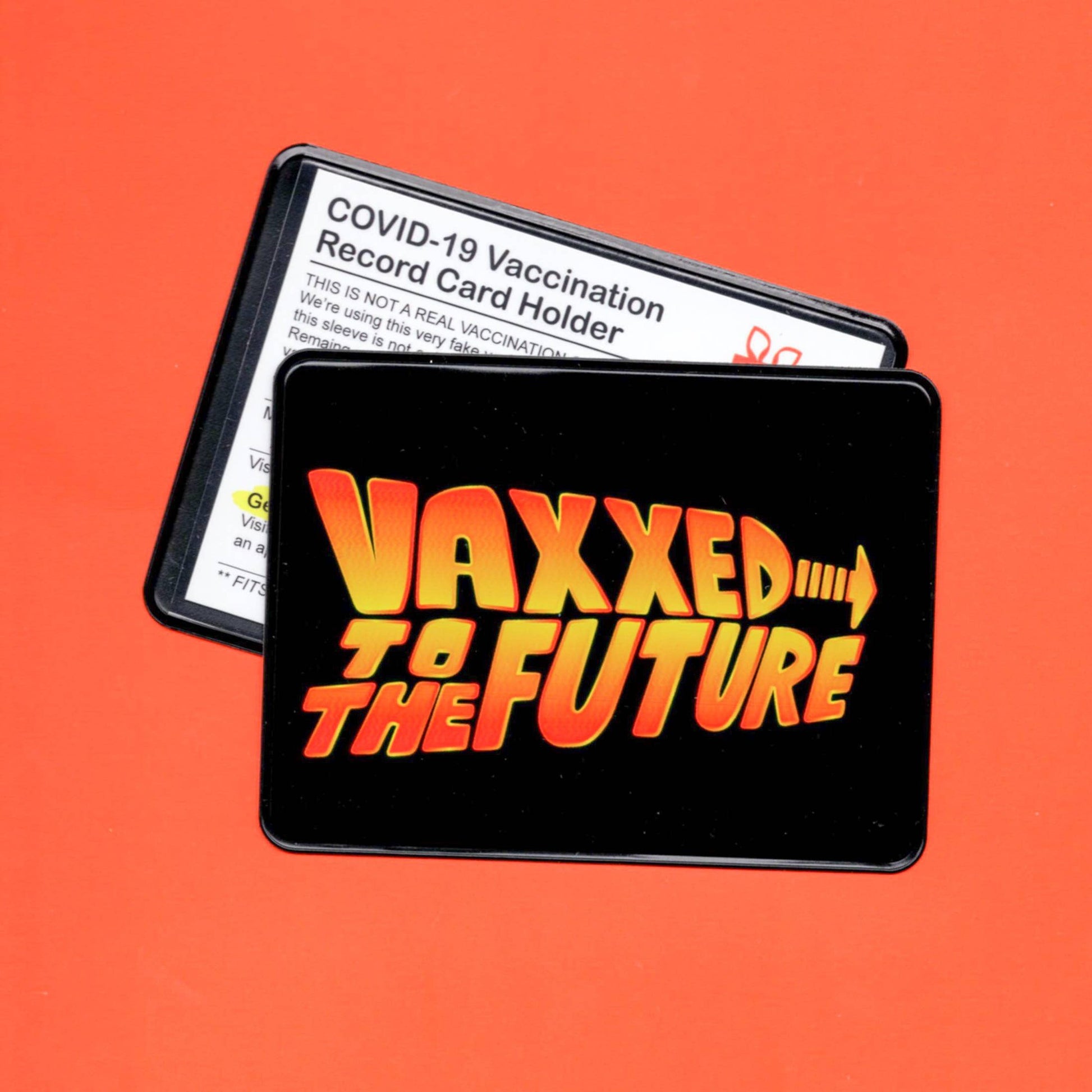 Vaxxed To The Future Flexible Vinyl Vaccination Card Holder in White or Black
