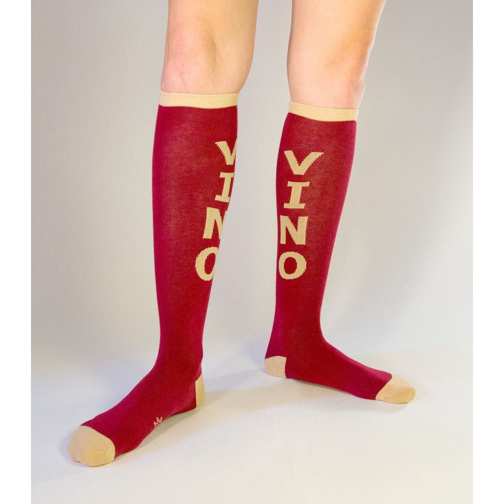 Vino Dress Unisex Knee Socks in Merlot | Wine Lover Gift