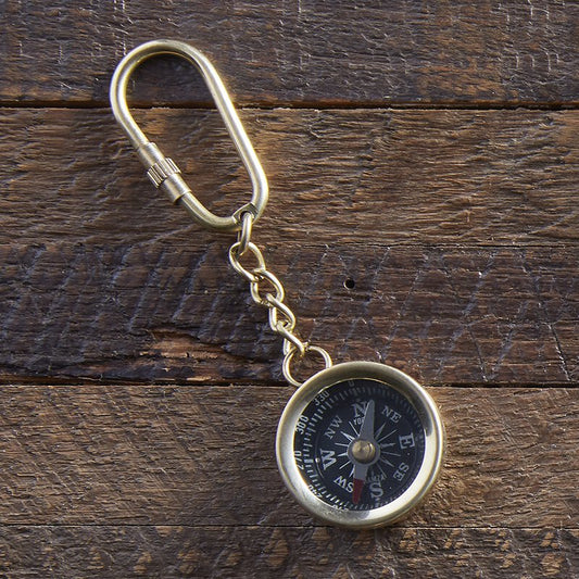 Vintage Compass Keychain | Working Compass on a Metal Key Clasp