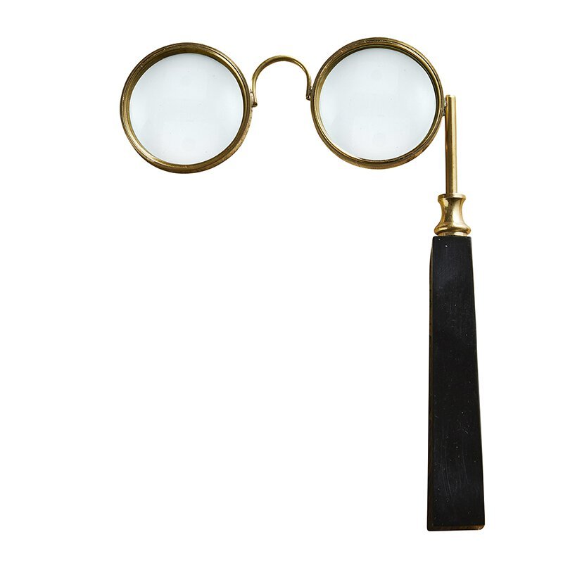 Vintage Eyeglass Shaped Magnifying Glass with Black Handle