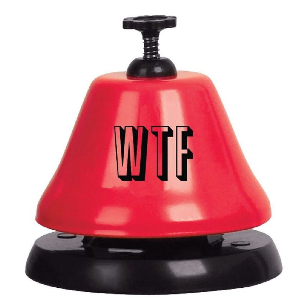 WTF Bell in Red and Black | Ring This Classic Bar Top Bell Whenever the WTF Mood Strikes