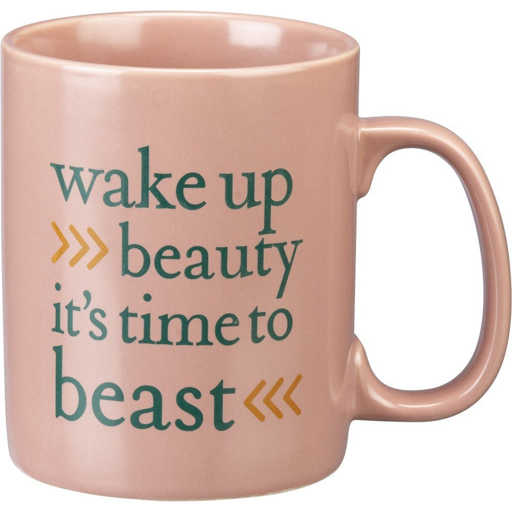 Wake Up Beauty It's Time To Beast Stoneware Coffee Mug