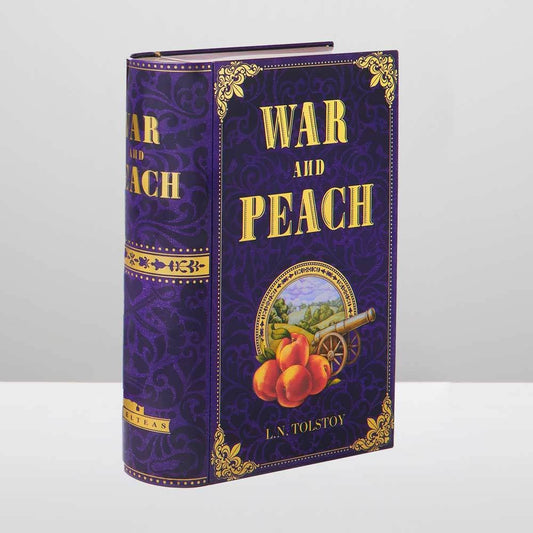 War and Peach Tolstoy Hollow Book Tea Tin