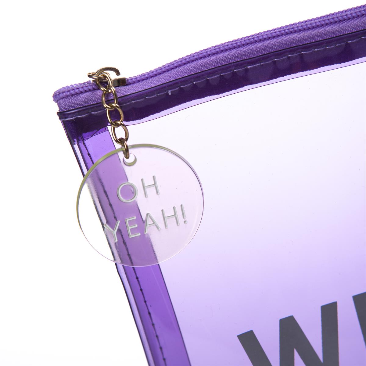 Weekend Vibes Lavender Transparent Zipper Pouch Set of 2