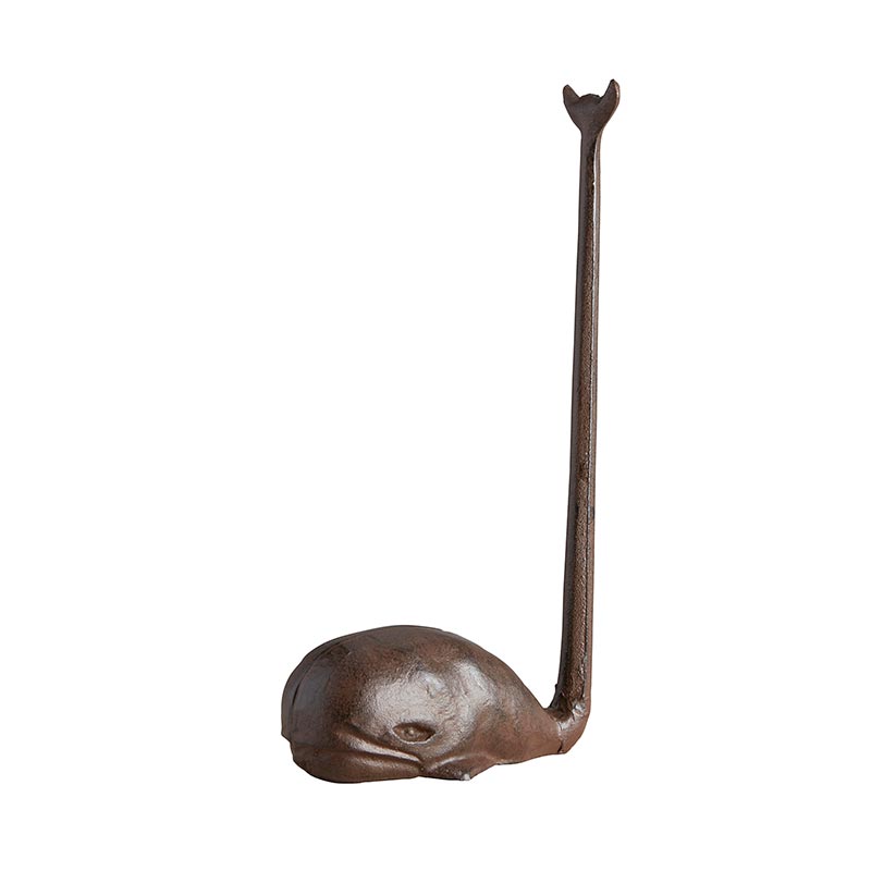 Whale Paper Towel Holder | 13" Tall | Real Cast Iron, Virtually Indestructible