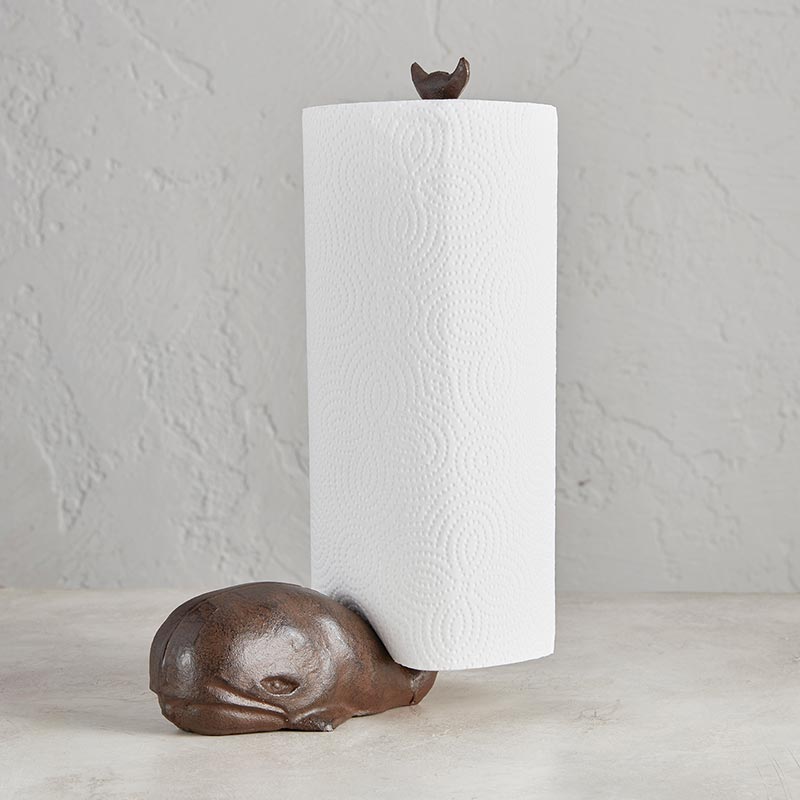 Whale Paper Towel Holder | 13" Tall | Real Cast Iron, Virtually Indestructible
