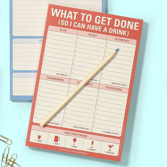 What To Get Done (So I Can Have a Drink) Stationery Notepad in Sweet Vermouth Red