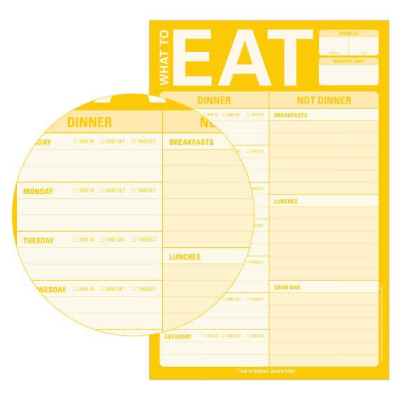 What to Eat Magnetic Meal Planning Pad in Yellow