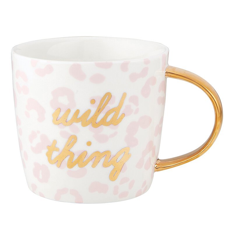 Wild Thing Coffee Mug with Gold Lettering | 14 oz | Curved Gold Handle