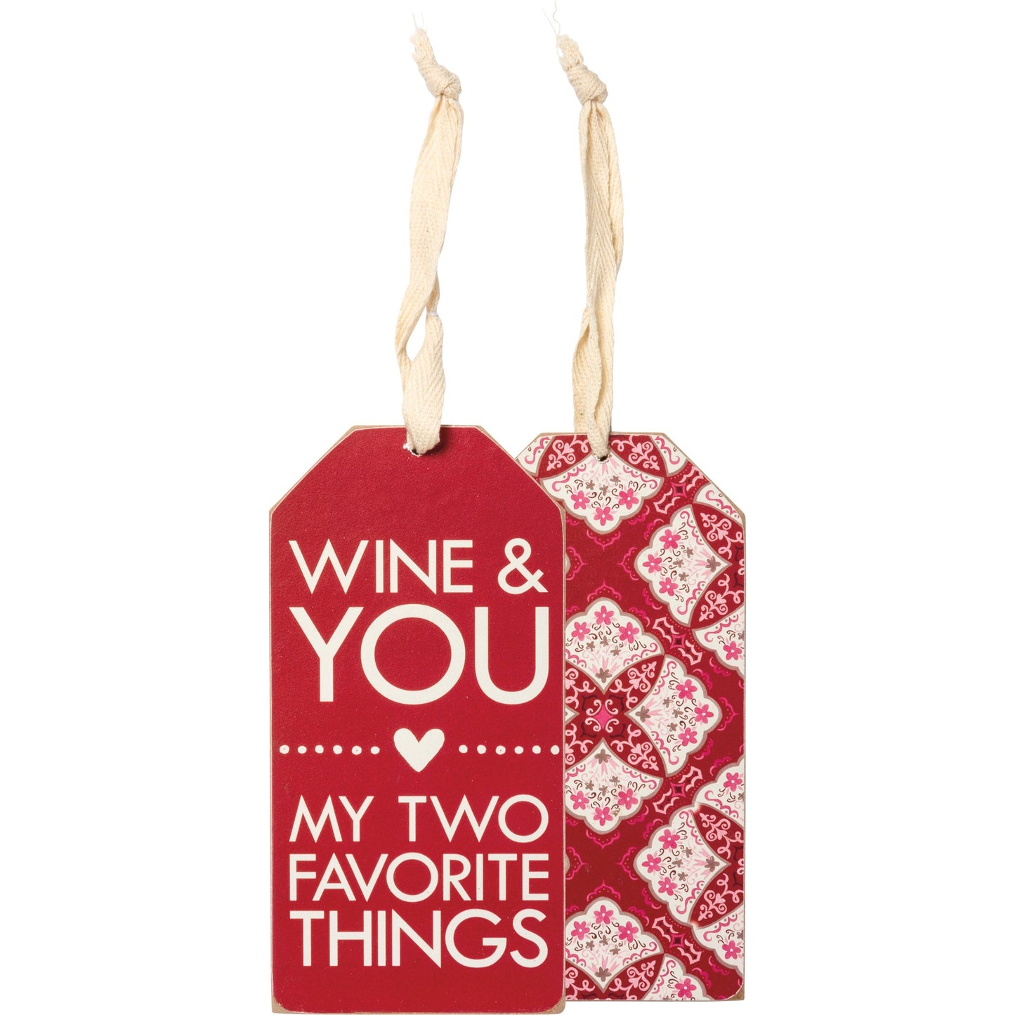 Wine & You - My Two Favorite Things Wooden Wine Bottle Tag
