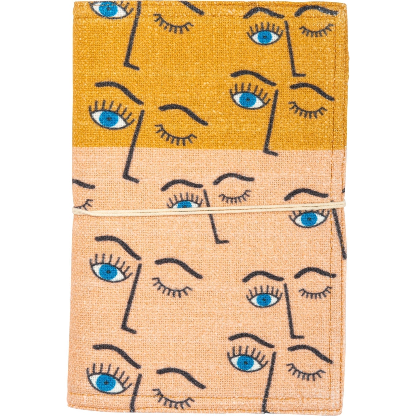 Winking Eye Fabric Covered Journal with Tie Closure | 1980s Memphis-Inspired Design