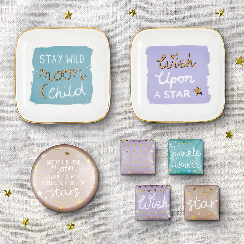 Wish Twinkle Square Glass Magnet Set | In a Gift Box
