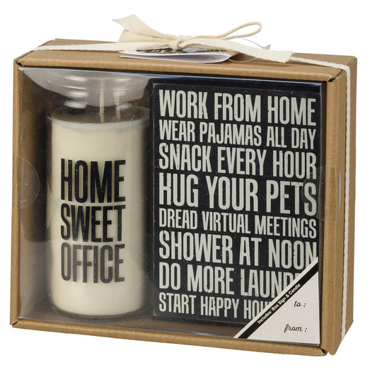 Work From Home Box Sign And Candle Giftable Set