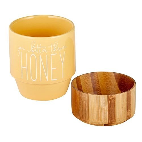 You Better Thrive Honey Ceramic Mug with Bamboo Base