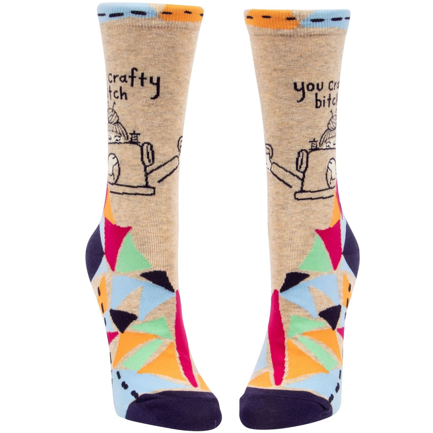 You Crafty Bitch Women's Quirky Crew Socks