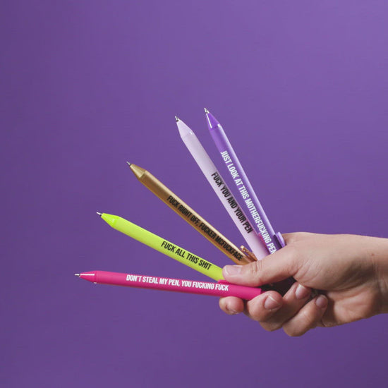 5 Multicolor Gel Pens Rife with Profanity